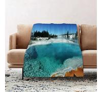 JYLYZZIN Fleece Blanket | Soft Cozy Flannel Throw Blanket | Perfect for Home, Bedroom, Sleepovers & Camping,Epic Winter Landscape with Snowy Pine Trees in Switzerland Woods Print,100x130cm
