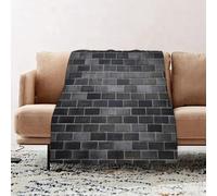 JYLYZZIN Fleece Blanket | Soft Cozy Flannel Throw Blanket | Perfect for Home, Bedroom, Sleepovers & Camping,Gray and White, Modern Brick Wall Tiles Urbanism Architecture Buildings Urban Ar,100x130cm