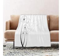 JYLYZZIN Fleece Blanket | Soft Cozy Flannel Throw Blanket | Perfect for Home, Bedroom, Sleepovers & Camping,Dandelion blowball botanical plant fluffy flying seeds. Decorative blooming dand,100x130cm