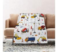 JYLYZZIN Fleece Blanket | Soft Cozy Flannel Throw Blanket | Perfect for Home, Bedroom, Sleepovers & Camping,Building people and construction equipment color seamless pattern,100x130cm