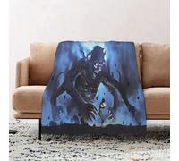 JYLYZZIN Fleece Blanket | Soft Cozy Flannel Throw Blanket | Perfect for Home, Bedroom, Sleepovers & Camping,young boy lit the candle without realizing that there was a demon behind him dig,100x130cm