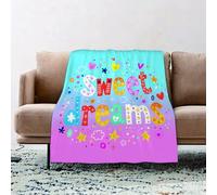 JYLYZZIN Fleece Blanket | Soft Cozy Flannel Throw Blanket | Perfect for Home, Bedroom, Sleepovers & Camping,Kids,Sweet Dreams Colorful Ombre Stars Flowers Clouds Hearts Funny Letters Baby,130x150cm