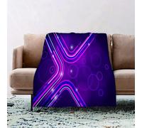 JYLYZZIN Fleece Blanket | Soft Cozy Flannel Throw Blanket | Perfect for Home, Bedroom, Sleepovers & Camping,Eggplant, Purple Abstract Parallel Lines in A Violet Environment,100x130cm