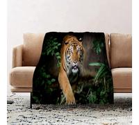 JYLYZZIN Fleece Blanket | Soft Cozy Flannel Throw Blanket | Perfect for Home, Bedroom, Sleepovers & Camping,Close Up Portraits of Bengal Tiger.,100x130cm