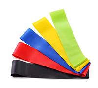 Jym Flex Resistance Loop Bands - Set of 5. Carry case included. Ideal for Home, Gym, Yoga, Weight loss, Physio and Strength Training.
