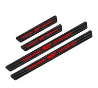 JYMLOV 4pcs Car Door Sill Protector Strips Carbon Fiber Threshold Protective Film Kick Plate Cover Sticker for Peu-geot Car Accessories,107 Red