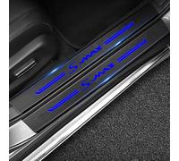 JYMLOV 4pcs Car Door Sill Protector Strips Carbon Fiber Threshold Protective Film Kick Plate Cover Sticker for Fo-rd Fiesta Focus C-MAX S-MAX Car Accessories,SMAX Blue