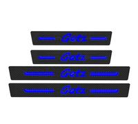 JYMLOV 4pcs Car Door Sill Protector Strips Carbon Fiber Threshold Protective Film Kick Plate Cover Sticker for Hyun-dai Car Accessories,Getz Blue