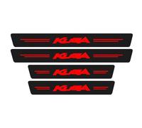 JYMLOV 4pcs Car Door Sill Protector Strips Carbon Fiber Threshold Protective Film Kick Plate Cover Sticker for Fo-rd Kuga 1 2 3 Car Accessories,Red