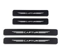 JYMLOV 4pcs Car Door Sill Protector Strips Carbon Fiber Threshold Protective Film Kick Plate Cover Sticker for Ren-Ault CAPTUR Car Accessories,White