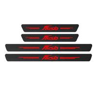 JYMLOV 4pcs Car Door Sill Protector Strips Carbon Fiber Threshold Protective Film Kick Plate Cover Sticker for Fo-rd Fiesta 2021 2010 2011 2012 2013 2014 2015 2016 Car Accessories,Red