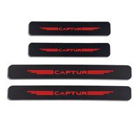 JYMLOV 4pcs Car Door Sill Protector Strips Carbon Fiber Threshold Protective Film Kick Plate Cover Sticker for Ren-Ault CAPTUR Car Accessories,Red