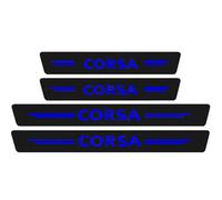 JYMLOV 4pcs Car Door Sill Protector Strips for Op-el Corsa Accessories Scuff Kick Plate Edge Guard Sticker Anti Scratch Carbon Fibre Threshold Wrap Film,Blue