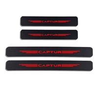 JYMLOV 4pcs Car Door Sill Protector Strips for Ren-Ault CAPTUR Styling Tuning Accessories Scuff Kick Plate Edge Guard Sticker Anti Scratch Carbon Fibre Wrap Film,Red