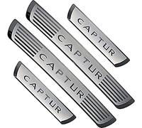 JYMLOV 4pcs Car Door Sill Protector Strips Stainless steel Threshold Protective Film Kick Plate Cover Sticker for REN-Ault CAPTUR 2014-2020 Car Accessories,Silver