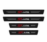 JYMLOV 4pcs Car Outer Door Sill Protector Kick Plates for Fo-rd Focus Fiesta Kuga Fusion Edge ST-Line S-max ST, Carbon Fiber Accessories Scuff Guard Threshold Cover Pedal, Trim Non-Slip, ST Line