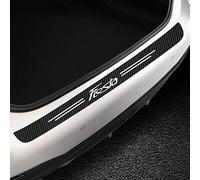 JYMLOV Car Rear Bumper Protector for Fo-rd Fiesta 2008 2009 2010 2011 2012 2013-2016, Carbon Fiber Anti-Scratch Trim Cover Sticker with Logo Body Styling Fittings,Black