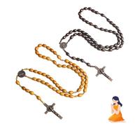 JYNARIX 2 PCS Rosary Beads Catholic Men, Smooth Prayer Beads with Durable Crucifix, Mens Cross Necklace, Rosemary Beads Catholic Women for Christians, Communion, Baptism, Mass, Bible