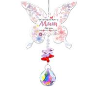 JYNTERPLAY Gifts for Mum Birthday Presents for Mummy Butterfly Crystal Suncatcher Mothers Day from Daughter Son and Kids Hanging Ornament Decoration for Windows Room