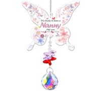 JYNTERPLAY Nanny Gifts Butterfly Crystal Suncatcher for Windows Birthday Presents for Nan from Grandchildren Sun catchers Hanging Ornament Decoration