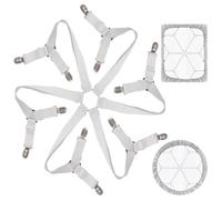JYNVO 1 Piece Bed Sheet Clips (with Metal Clips 12 Pieces) | for Fixing to Bed Sheet, Mattress, Sofa, Ironing Board