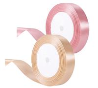 JYNVO 2 Rolls 20 mm Satin Ribbon 22 Metres Per Roll Elegant Satin Pink Ribbon for Gifts, Crafts, Birthdays and Weddings