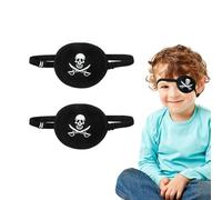 JYNVO Eye Patches 2 Pieces Eye Patches Medical Eye Patches for Adults and Children, Pirate Eye Patches for Left Eye or Right Eye After Amblyopia Recovery Stage (Black)
