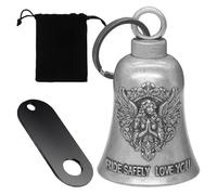 JYNVO Guardian Bell Motorcycle with Prayer Angel & "RIDE SAFELY LOVE YOU" - Biker Birthstone Charm, Guardian Angel Bell with Hanging Ring | Suitable for Motorcycle, E - Cars and Bicycles