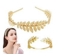 JYNVO Laurel Crown, Bridal Hair Accessories, Roman Leaf Crown, Goddess Tiara Gold Leaf Headband Crown of Leaves, with Arm Ring