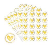 JYNVO Pack of 120 3.2 cm Glitter Heart Stickers, Heart Wax Seal Self-Adhesive Gold Envelope Stickers, Envelope Stickers, Wedding Guest Book Stickers, Love for Envelope Seal Decoration