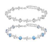 JYNXOR 2 pieces women's bracelet, lucky bracelet ladies, clover leaf bracelet, ladies, happiness adjustable, for girlfriend, friendship bracelets, lucky charm gifts for women, elegant everyday