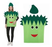 JynxtoyZeal Adult Cabbage Costume Outfit, Unisex Adult vegetable Costume Bundle,Fun Cabbage Fancy Dress with Leaf Headpiece,Vegetable Cosplay Costume for Masquerade