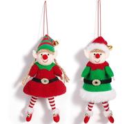 JynxtoyZeal Christmas Elf Dolls Boy Girl Elfs Figures Cartoon Elf Doll Xmas Decorations Elf Accessories Christmas Tree Decoration,2pcs,6.30Inch