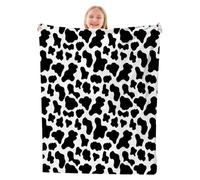JynxtoyZeal Cow Print Blanket, Cattle Flannel Blanket,Dairy Cattle Plush Fleece Blanket Cartoon Anime Quilt Spread Perfect for Home, Bedroom, Sleepovers & Camping(100×150cm)