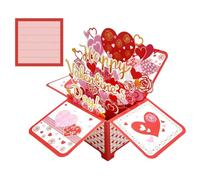 JynxtoyZeal Happy Valentine's Day Card 3D Happy Valentine's Day Pop Up Card with Envelope for Her Him Girlfriend Boyfriend Wife Husband Romantic Wedding Gifts