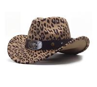JynxtoyZeal Leopard Print Cowboy Hat,Western Costume Headwear
