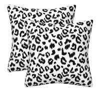 JynxtoyZeal Leopard Throw Pillow Cover 2 pcs Cheetah Print Pillow Case,Square Cushion Covers, for Home Couch Bed Sofa(45×45cm