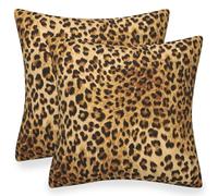 JynxtoyZeal Leopard Throw Pillow Cover 2 pcs Cheetah Print Pillow Case,Square Cushion Covers, for Home Couch Bed Sofa(45×45cm