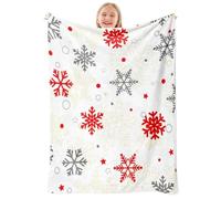 JynxtoyZeal Snowflake Print Blanket, Snow Flannel Blanket,Snowflake Plush Fleece Blanket Cartoon Anime Quilt Spread Perfect for Home, Bedroom, Sleepovers & Camping(100×130cm)