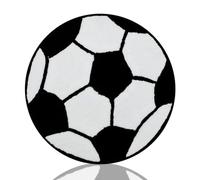 JynxtoyZeal Soccer Rug Round Kids Rug Football,Round Soccer Carpet Rug, for Kids Rooms Childrens Bedroom Black White Football Check(60×60cm