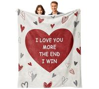 JynxtoyZeal Valentine's Day Blankets, Valentine's Day Flannel Blankets,Love Printed Blanket,Romantic Gifts for Couples Suitable for Families, Bedrooms,Overnight Stays, and Camping (100 × 130cm)