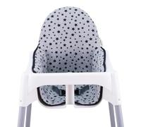 JYOKO Kids Mat Compatible with IKEA Antilop Highchair, 100% Cotton (Black Star)