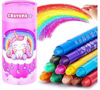 JYPS Crayons for Kids, 12 Colours Jumbo Crayon for Toddlers, Washable & Safe Colouring Crayons, Unicorn Drawing Pen Set for Kids, Art Supplies Easter Gift for Girls/Boys