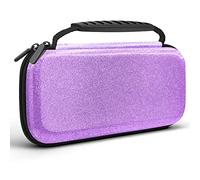 JYPS Glitter Carrying Case for Switch and Switch OLED Console,Pink Hard Travel Case Shell Pouch for Switch Console & Accessories,Protective Carry Case Compatible with Nintendo for Girls (Purple)