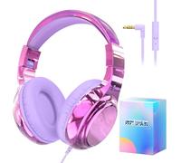 JYPS Kids Headphones, Metallic Look, with 85/94dB Volume Limiter, Sharing Function, Foldable Childrens Headphones Wired for Boys Girls with Mic,Toddler Headset Age 2+ for iPad/Fire Tablet