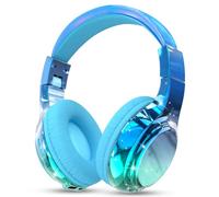 JYPS Kids Headphones Wireless, Metallic Childrens Bluetooth Over Ear Blue | Built with Microphone, Support Wireless & Wired Use, fit for Toddler Teen Girls, Compatible with iPad Fire Tablet School