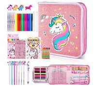 JYPS Unicorn Gifts for Girls 4 5 6 7, Colouring Sets for Children, Arts and Crafts for Kids, 3-8 Years Old Girls Gifts Toys, Birthday Presents Age 5-10, Pencil Case Stationary Sets