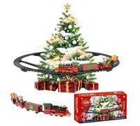 JYQOQH Christmas Train Set with Light & Sounds,50PCS Christmas Tree Train,Christmas Train Set around the Tree with Track & Cars Battery Operated,Indoor Christmas Decoration for Family Yard Garden