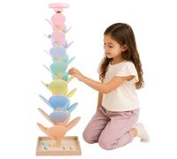 JYQOQH Montessori Sound Tree, 73CM Wooden Marble Run, Rainbow Musical Tree, Wooden Ball Drop Toy, Singing Tower Rolling Ball Drop Toy with 12 Rainbow Balls, Gift for Christmas, Birthdays(6 Colorful)