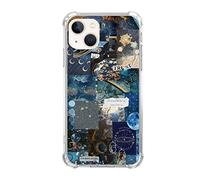 Jyrgkunlt Aesthetic Celestial Sun and Moon Collage Case for iPhone 15 Plus, Cool Dark Blue Collage Case Compatible with iPhone 15 Plus for Girls Boys Women Men, Unique Trendy TPU Bumper Cover Case